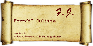 Forró Julitta névjegykártya